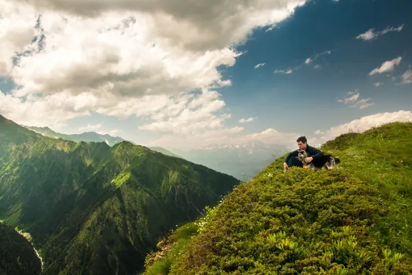 A shepherd high in the mountains