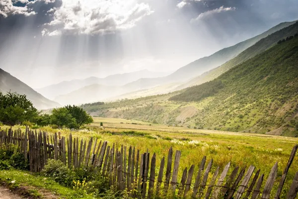 A view in a valley in Svaneti