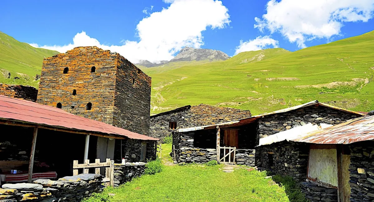 Traditional buildings in Tusheti