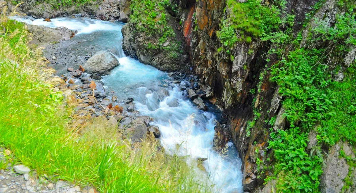 A waterfall in Tusheti